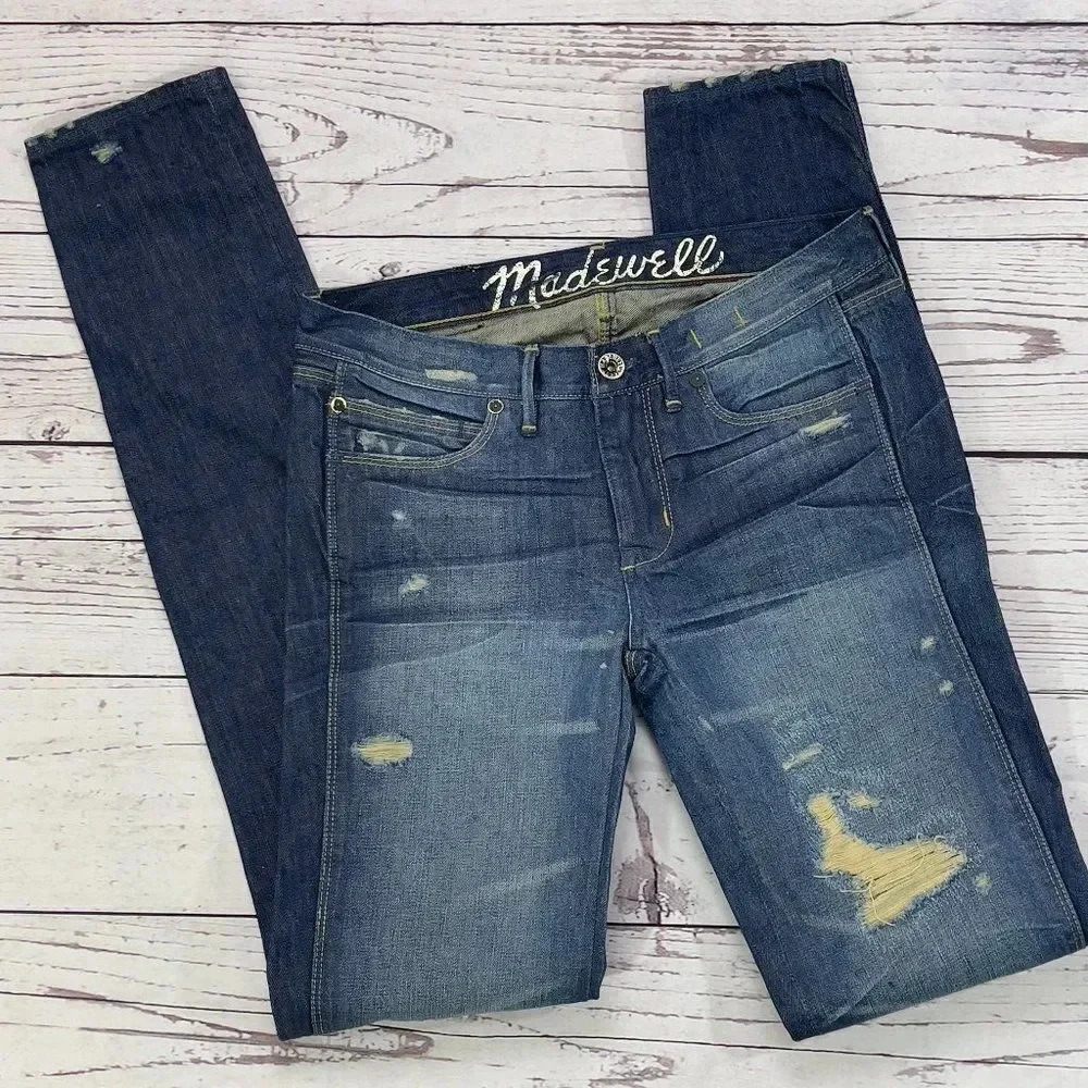 Madewell skinny low dark wash jeans 25x34